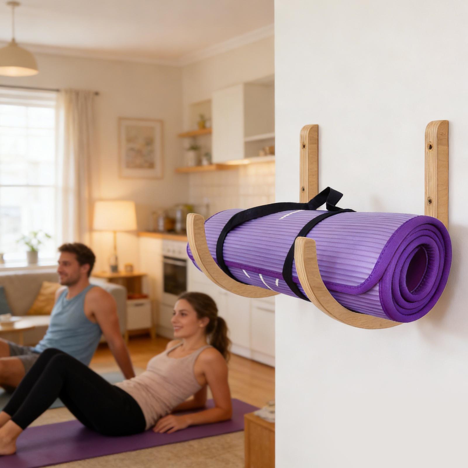 Home Gym Yoga Storage - Supporto da parete in legno per