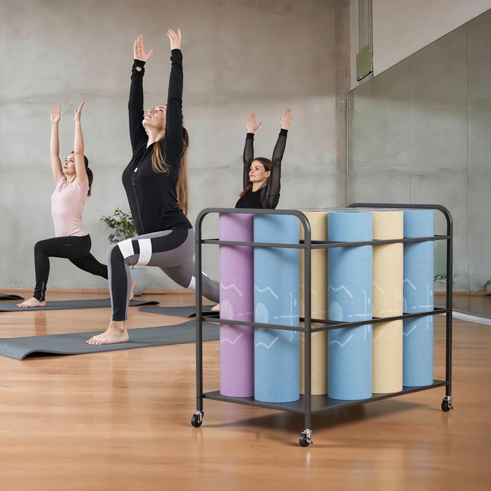 Home Gym Yoga Storage - Carrello porta tappetini yoga con ruote,